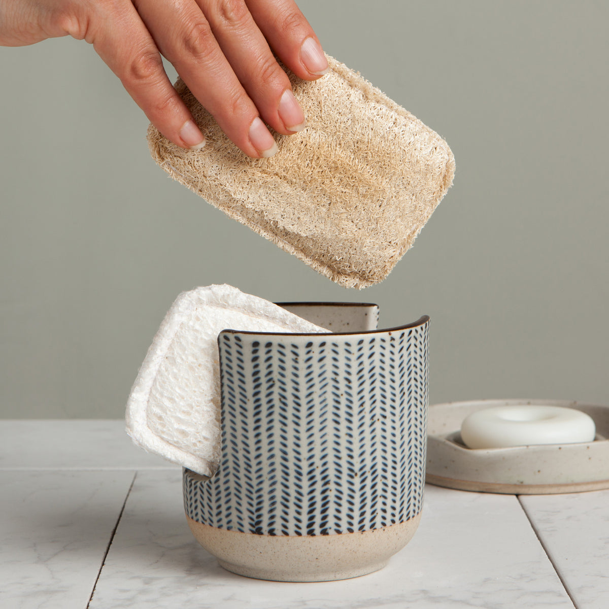 Sponge Holder ceramic Herringbone DANI HBU2066D