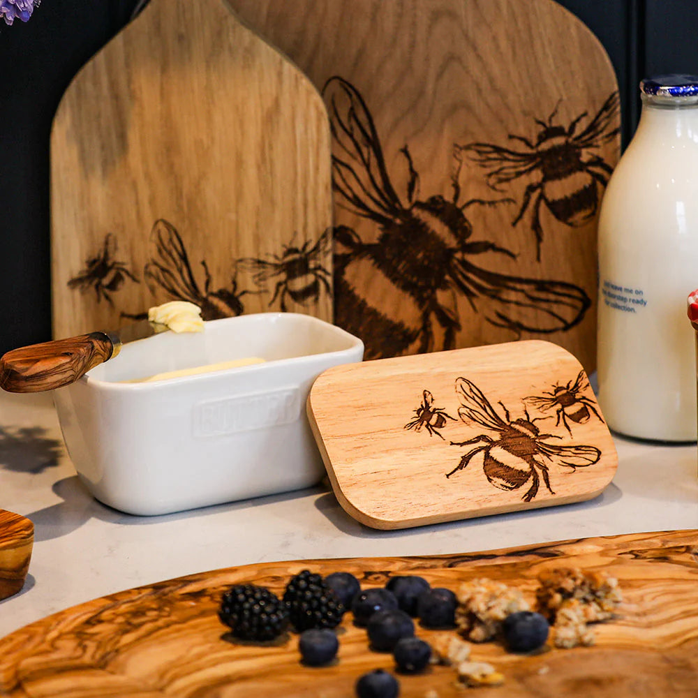 Butter Dish Bee white SELB JS-SO-BD-W-B