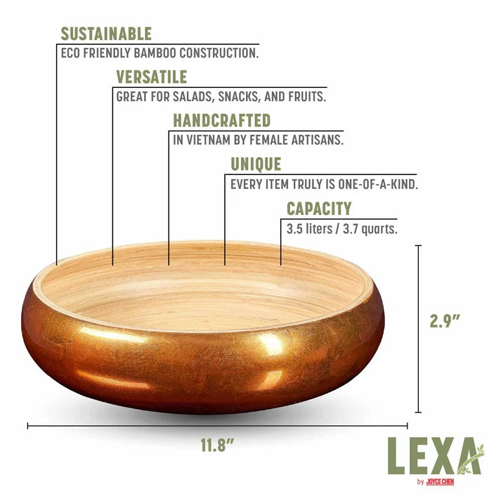 Fruit Bowl Bamboo 12" Lexa copper KSUP LX12FRB-CPR