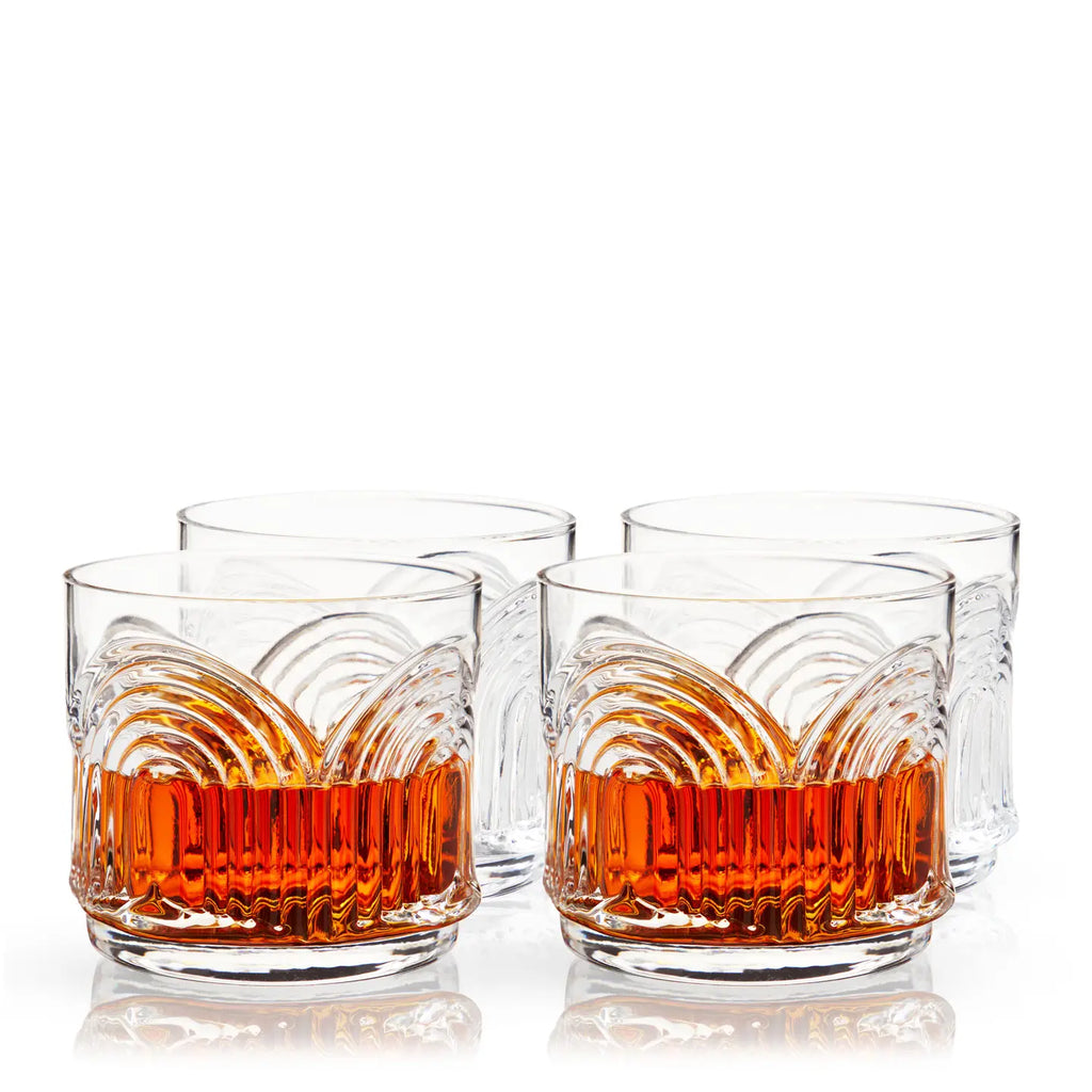Lowball glasses Deco Beau 4pc crys  VISKI 10606