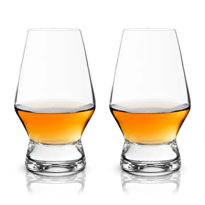Scotch Glasses Footed Raye 2pc crys VISKI 4290