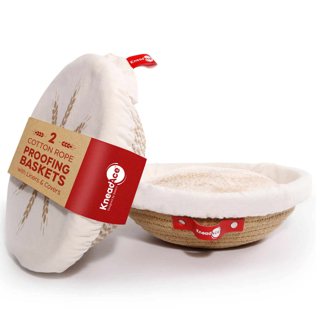 Round Cotton Rope Proofing Baskets Set KneadAce KA10RDUO