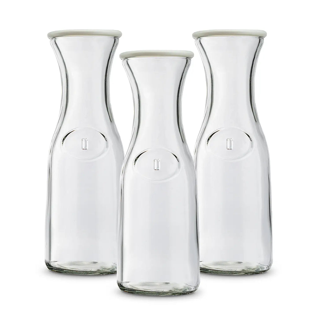 Glass Carafe Pitchers w/ Lids, Set of 3 KOOK 1064