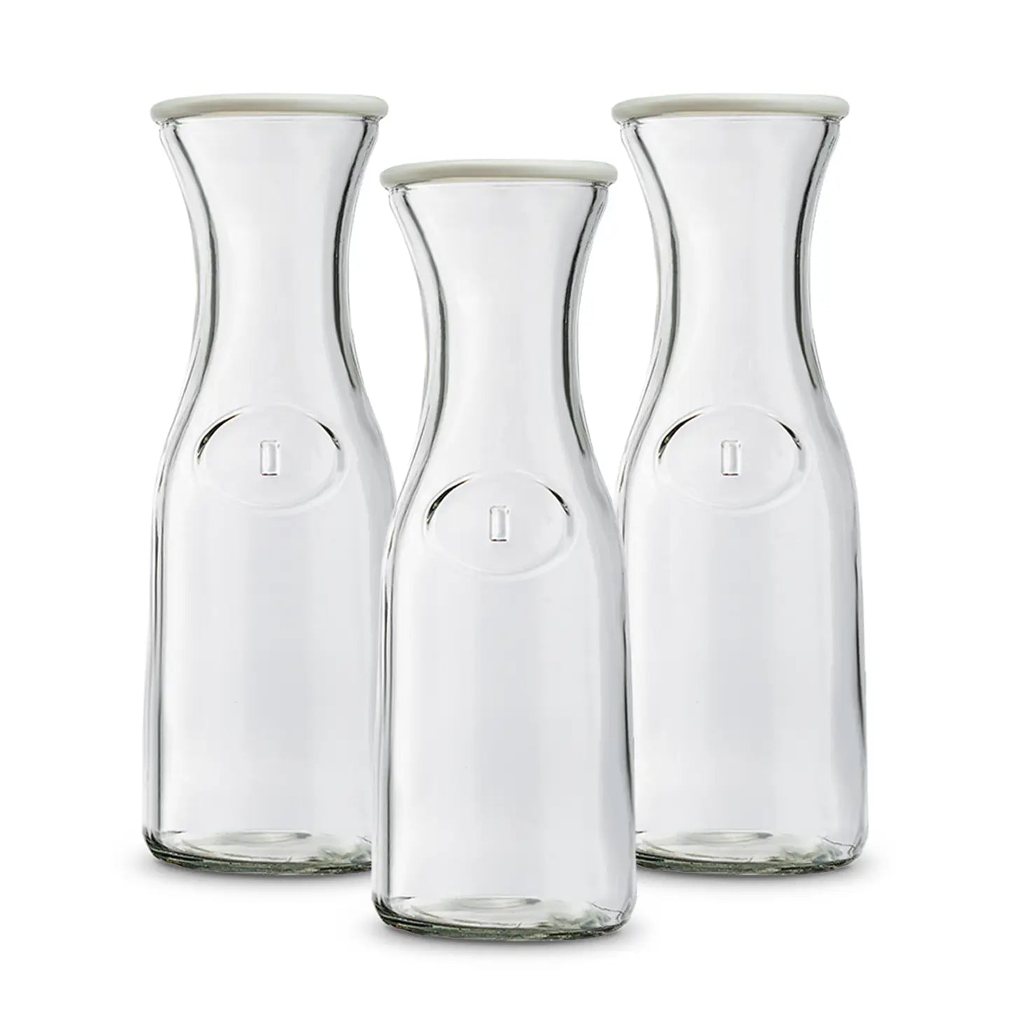 Glass Carafe Pitchers w/ Lids, Set of 3 KOOK 1064