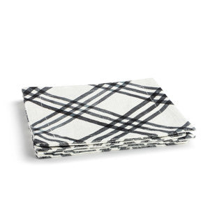 Napkin, Cocktail Black Plaid Fabric DEMD 1004181016