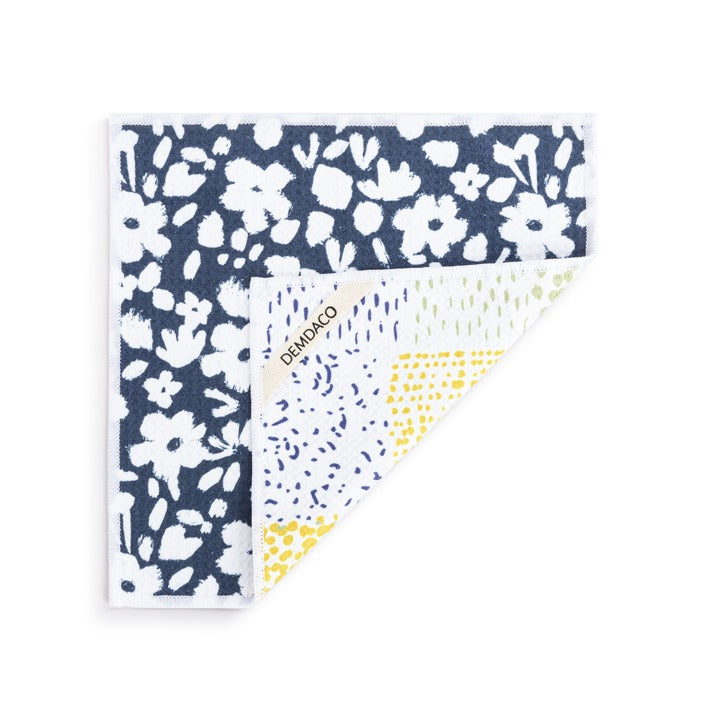 Dishcloth Navy Floral 2-Sided DEMD 1004181078