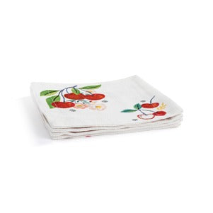 Napkins, Cocktail 4pc 6" Cherry Fabric DEMD 1004181302