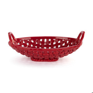 Bread Basket w/Towel Red Ceramic DEMD 2020240107