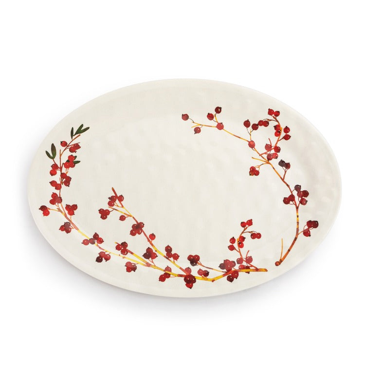 Platter Cranberry Lg Melamine Oval  20x14 DEMD 2020250858