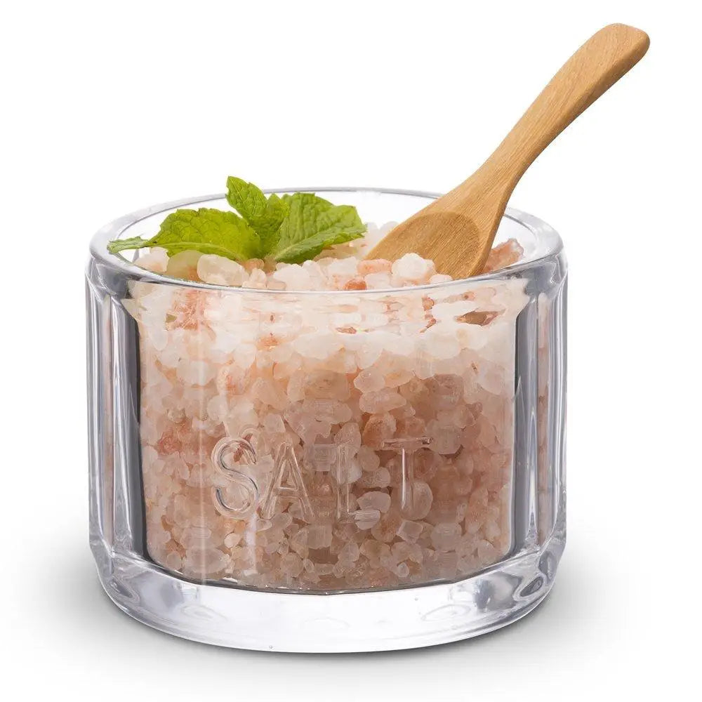 Salt Cellar & Lid Pressed Glass 10 oz KOOK 8080