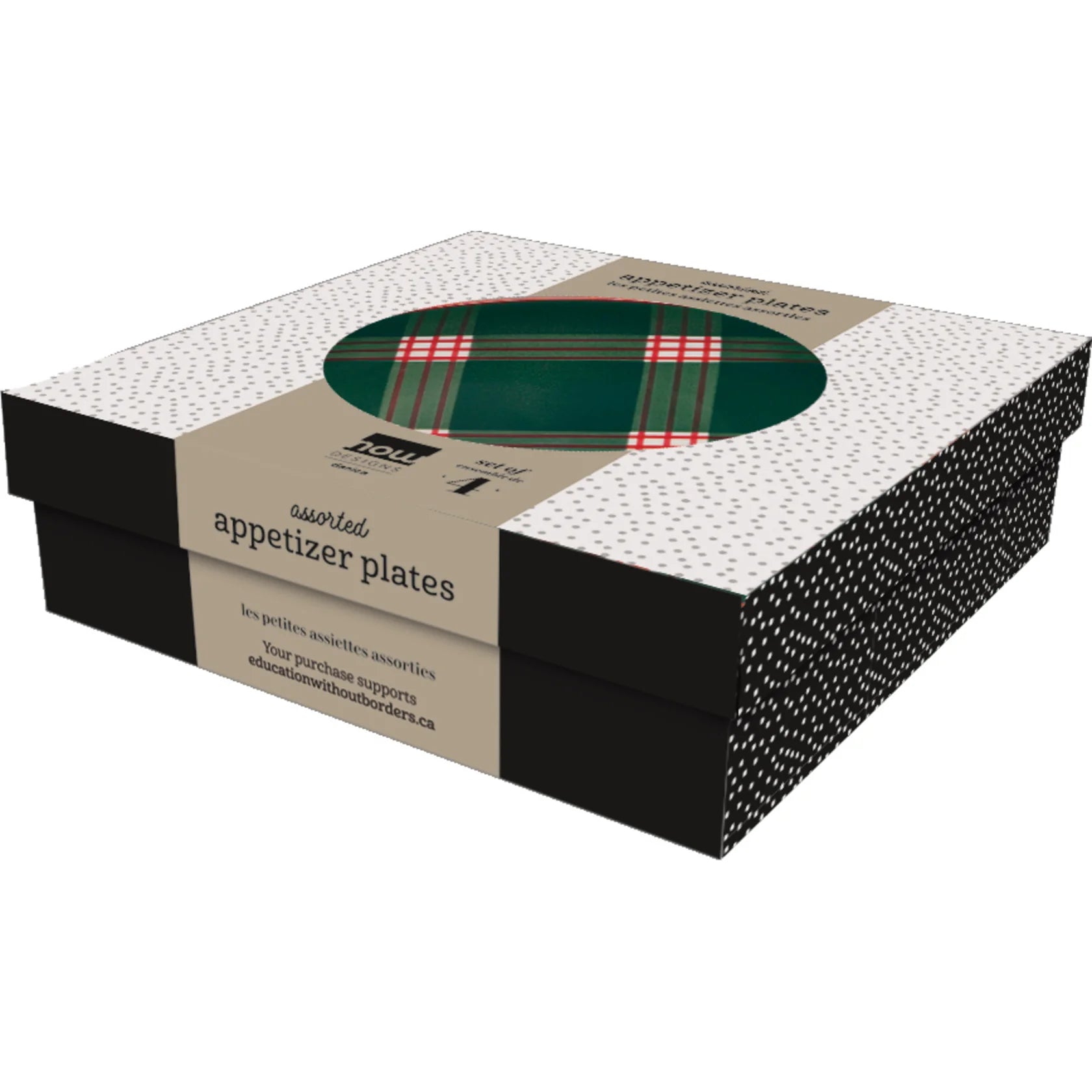 Plates Appetizer Holiday Plaid 4pc DANI NPT2369D