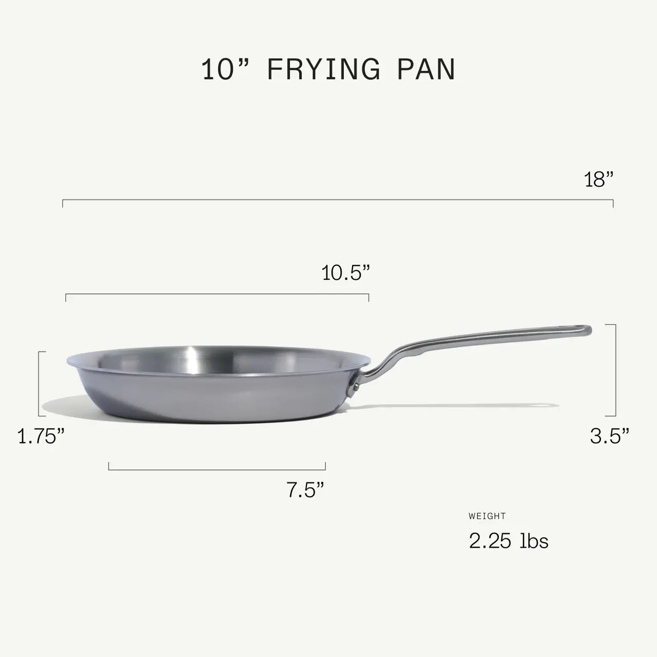Fry Pan 10" ss clad MADN COOK-10-FRY-ISS-WS2