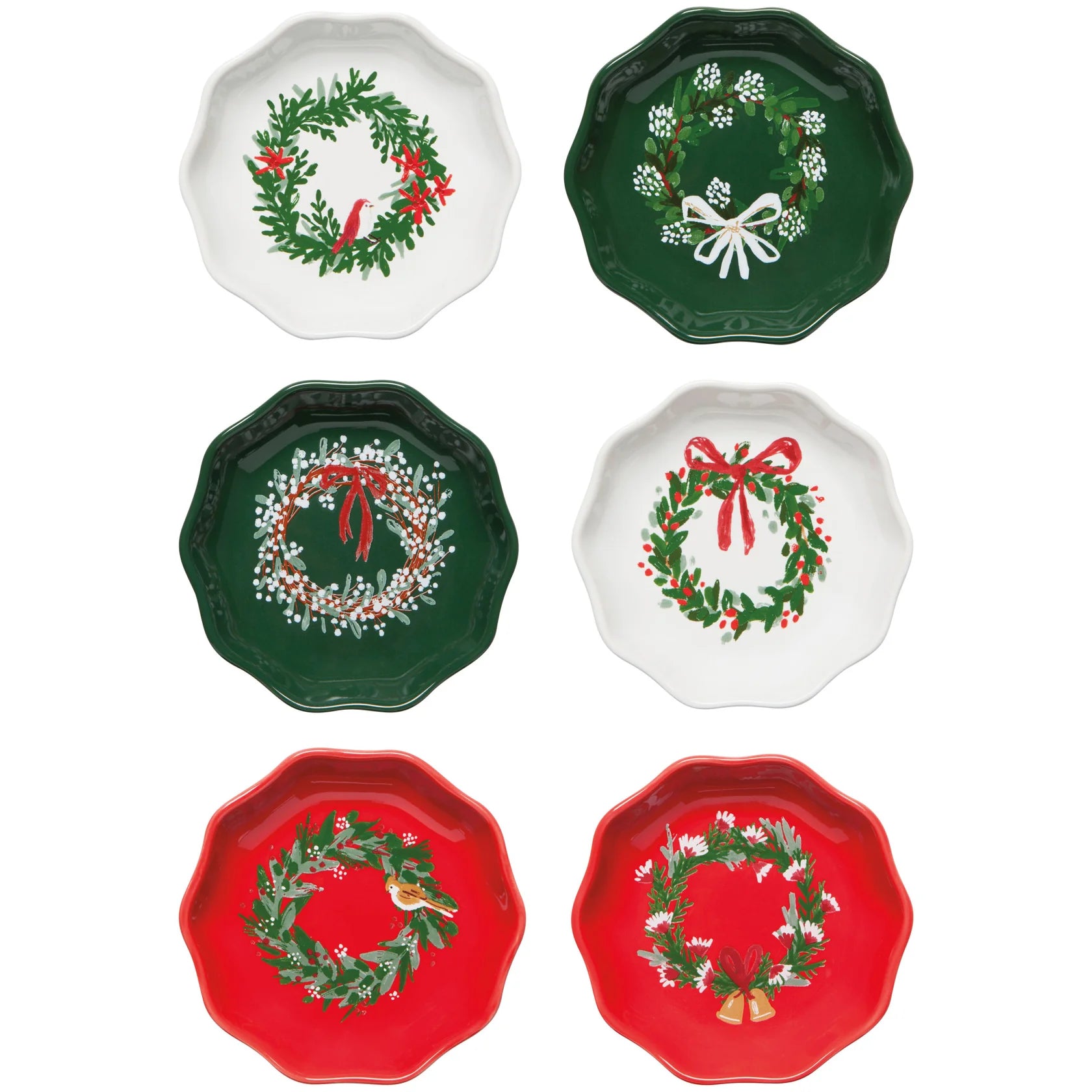 Pinch Bowls Wreaths Shaped Xmas 6pc DANI NBO2453DSPLT