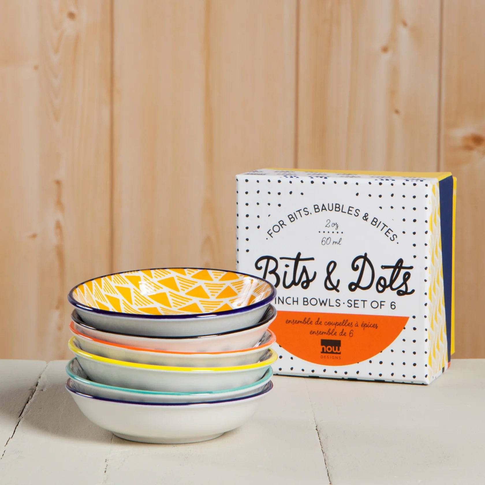 Pinch Bowls Bits & Dots Multi Stamped 6pc DANI L46005