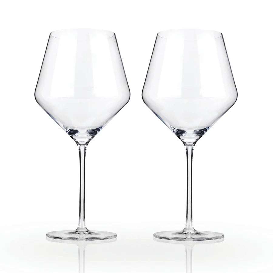 Burgundy Glasses ang stem Raye 2pc crys VISKI 4532
