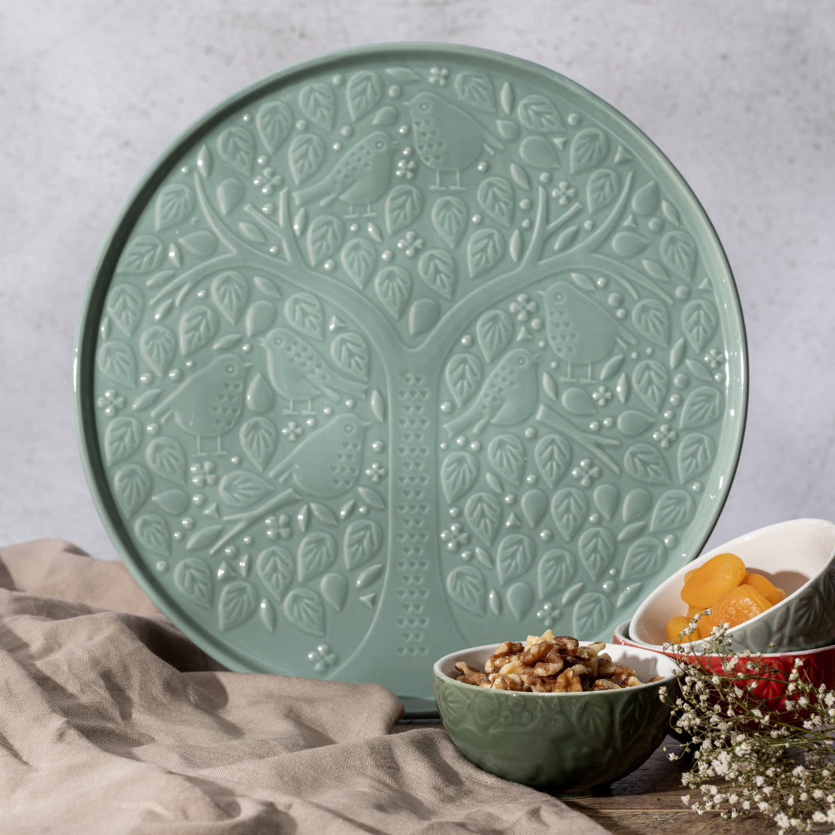 Platter, Round green/grey 12" ITF Mcash RW 2001.097U