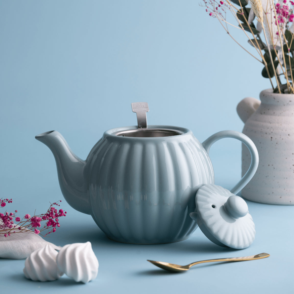 Teapot 6c Duck Egg stoneware P&K RW 0056.812U