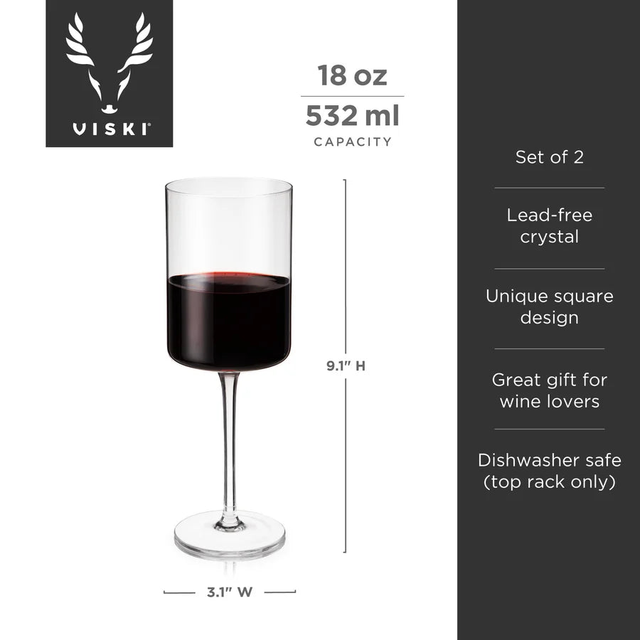 Wine Glasses "Square" (red wine) 2pc crys VISKI 10890