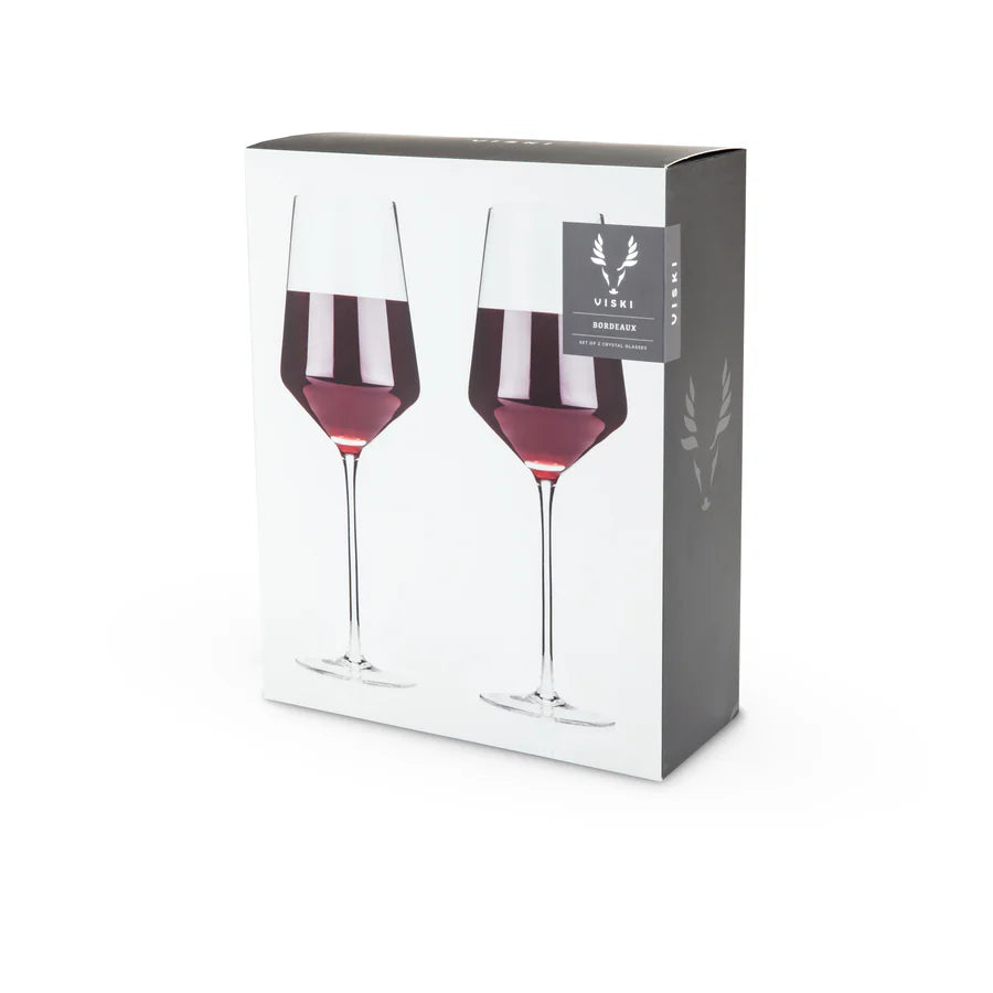 Bordeaux Glasses ang stem Raye 2pc crys VISKI 4531