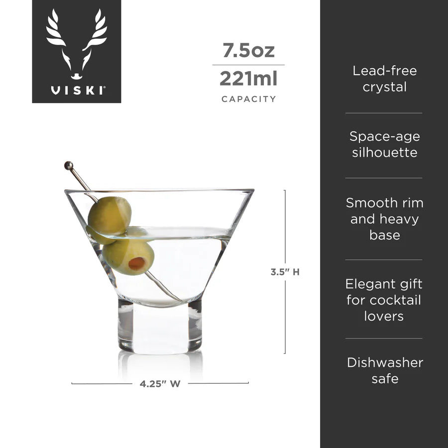 Martini Glasses HB stemless Raye 2pc crys VISKI 3718